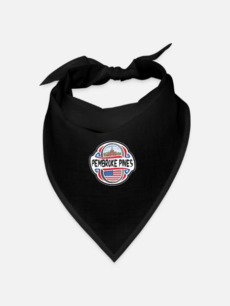 Pembroke Pines Vereinigte Staaten von Amerika Flagge Reise Souve - Bandana Dreieckstuch - Schwarz