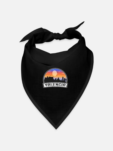 Valencia Venezuela Skyline Vintage Sunset Travel S - Bandana Dreieckstuch - Schwarz