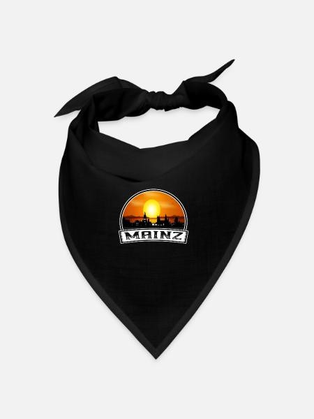 Mainz Deutschland Skyline Vintage Sunset Travel Souven - Bandana Dreieckstuch - Schwarz