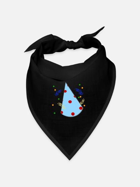 geburtstagshut, Partyhütchen - Bandana Dreieckstuch - Schwarz
