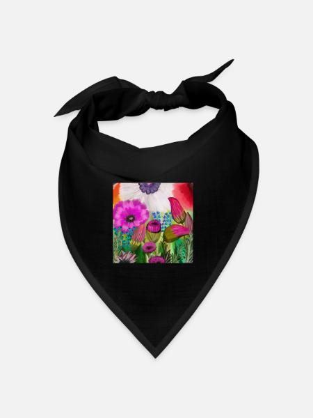 Schraffierung - Bandana Dreieckstuch - Schwarz