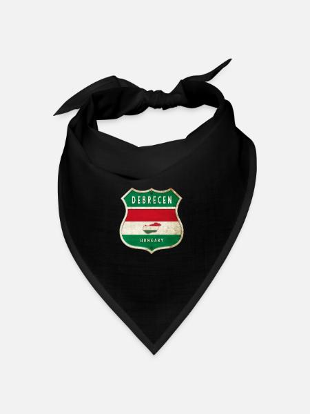 Debrecen Ungarn Wappen Flaggen Design - Bandana Dreieckstuch - Schwarz