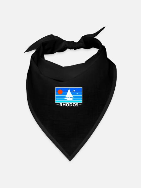Griechenland Insel Rhodos - Bandana Dreieckstuch - Schwarz