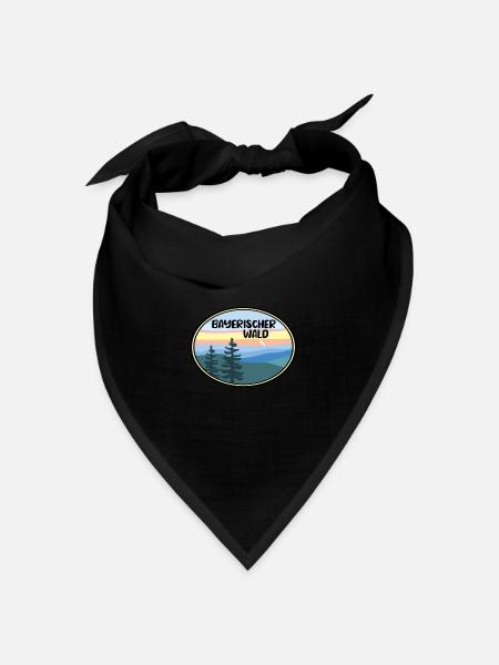 Bayrischer Wald - Bandana Dreieckstuch - Schwarz