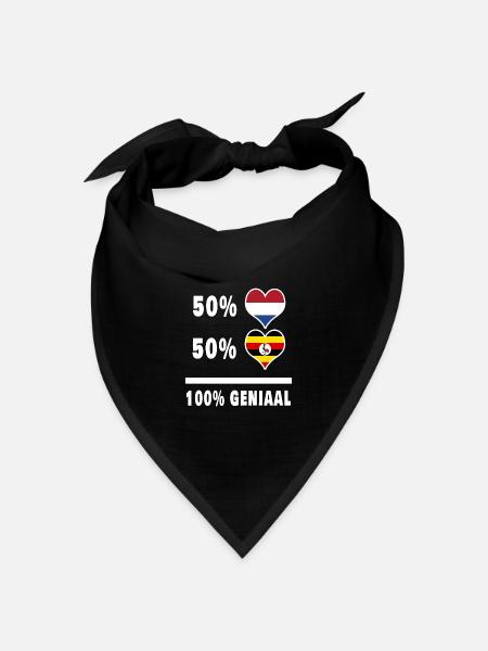 Uganda und die Niederlande 100% Genius Flagge - Bandana Dreieckstuch - Schwarz