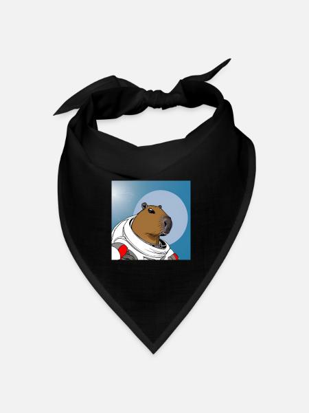 Capy-Astronaut - Bandana Dreieckstuch - Schwarz
