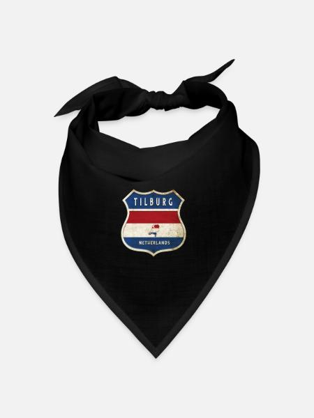 Tilburg Niederlande Wappen Design - Bandana Dreieckstuch - Schwarz