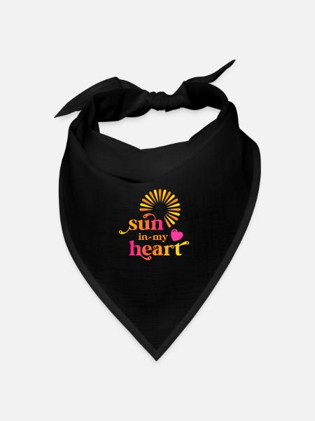 sun in my heart - Bandana Dreieckstuch - Schwarz