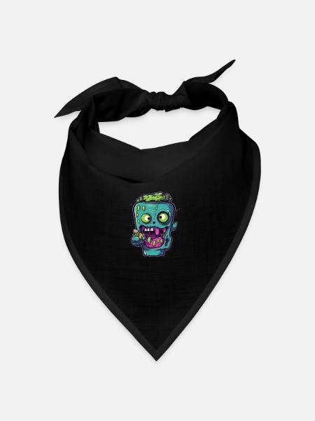 Halloween Kaffeebecher - gruselige Kaffeetasse - Bandana Dreieckstuch - Schwarz