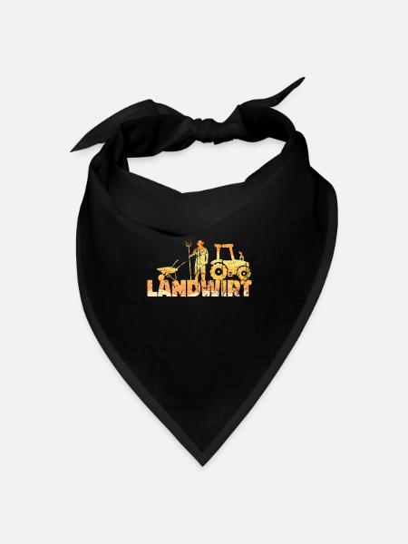 Landmaschinen Landwirt Statement Traktor Bauernhof - Bandana Dreieckstuch - Schwarz