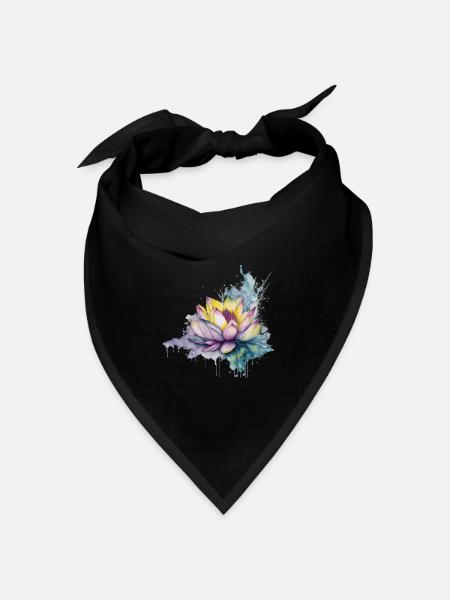 Lotus - Bandana Dreieckstuch - Schwarz