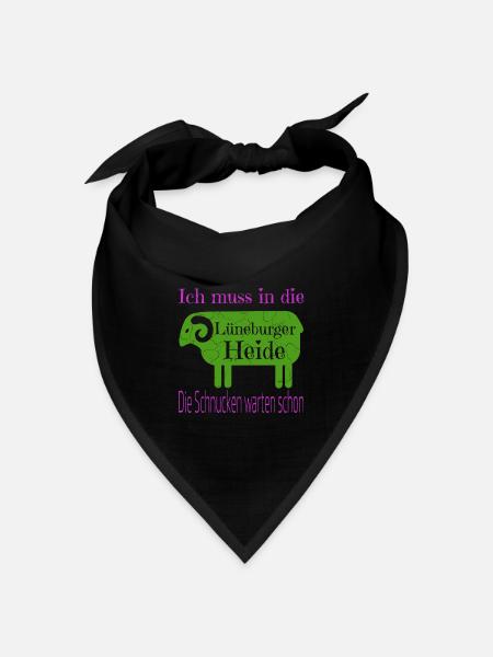 Lüneburger Heide Motiv - Bandana Dreieckstuch - Schwarz