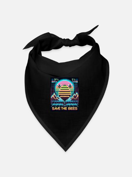 Retro-Futurismus Bienenrettung (Save the Bees) - Bandana Dreieckstuch - Schwarz