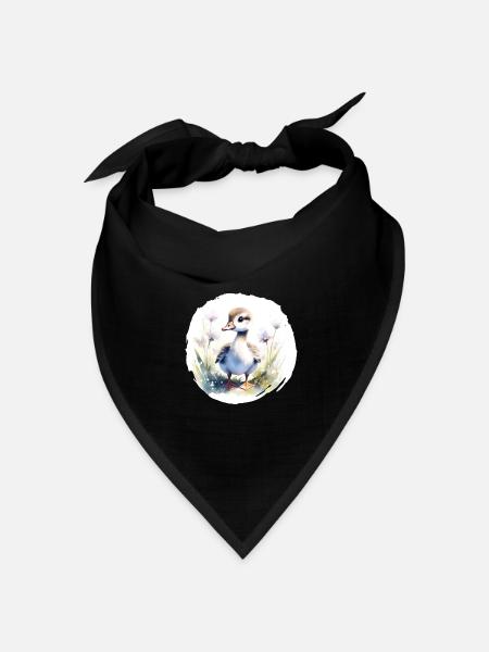 Gänse Küken Aquarell - Bandana Dreieckstuch - Schwarz