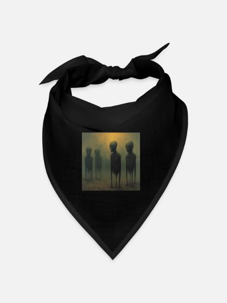 scary horror surrealizm - Bandana Dreieckstuch - Schwarz