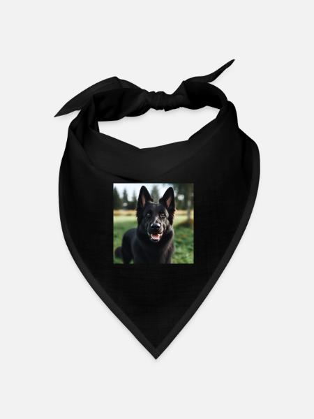Schwarzer Deutscher Schäferhund - Bandana Dreieckstuch - Schwarz