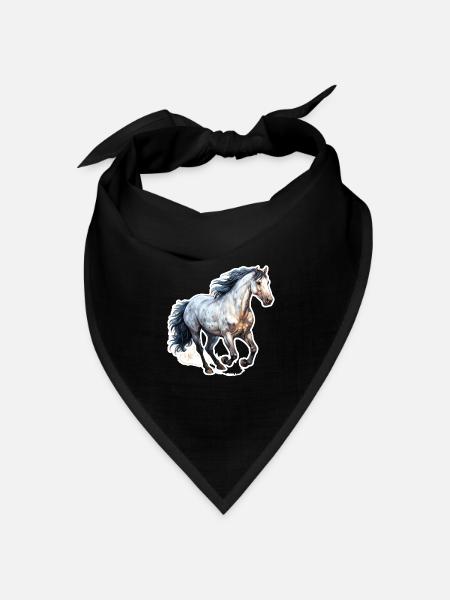 Wildpferd - Bandana Dreieckstuch - Schwarz