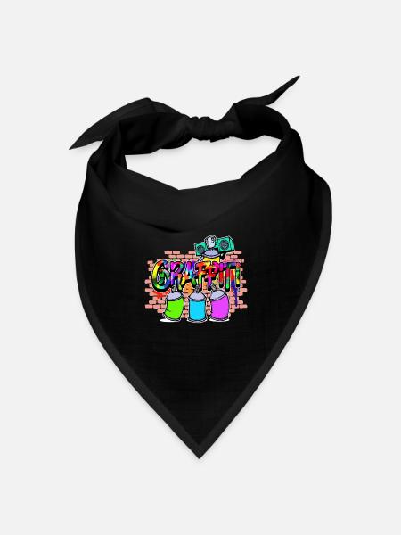 Strassenkunst Wildstyle Kunst Graffiti Sprayer - Bandana Dreieckstuch - Schwarz