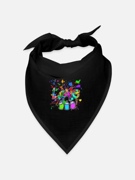 Wildstyle Graffiti Spraydose Sprayer Street Art - Bandana Dreieckstuch - Schwarz