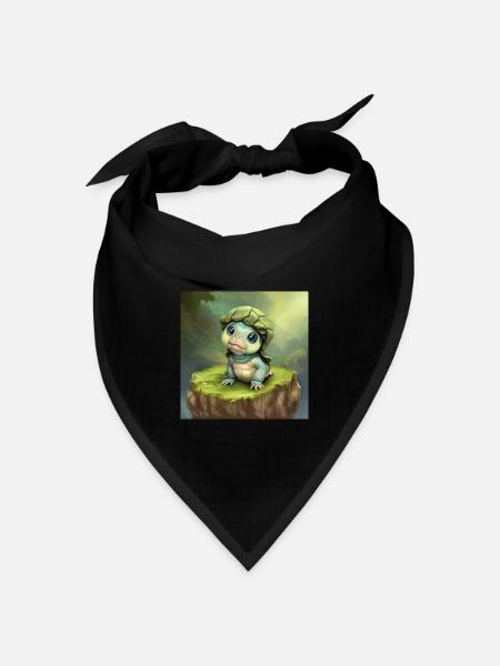 Entzückende Baby-Schildkröte Fancy - Bandana Dreieckstuch - Schwarz