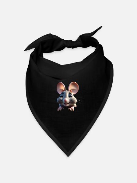 Verspielter Mausjubel - Bandana Dreieckstuch - Schwarz