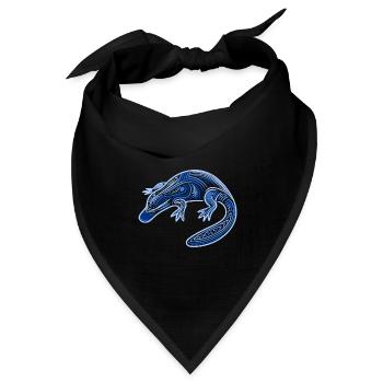Schnabeltier, Aborigine-Motive, Stammesblau, - Bandana Dreieckstuch - Schwarz - Vorne