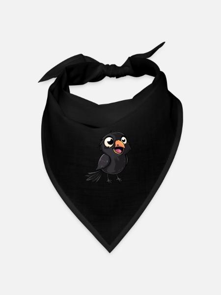 Entzückender Kawaii Rabe Für Dich - Bandana Dreieckstuch - Schwarz