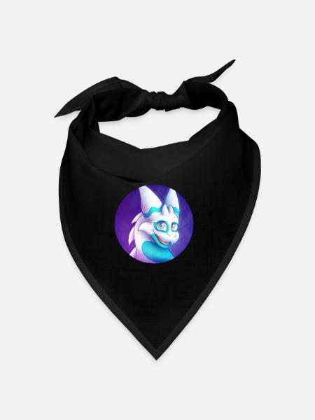 Glücklicher weißer Drache - Bandana Dreieckstuch - Schwarz