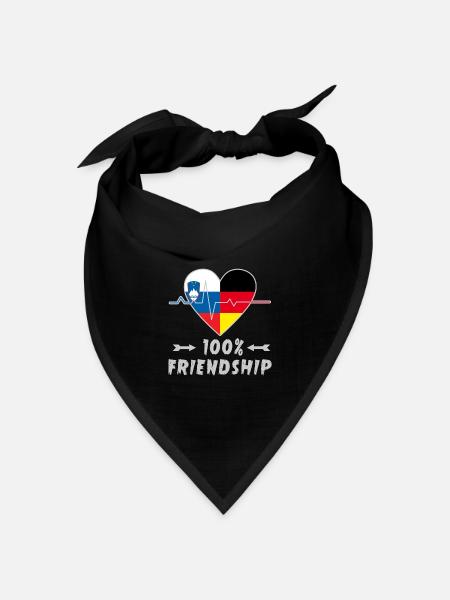 Slowenien und Deutschland 100% Freundschaft - Bandana Dreieckstuch - Schwarz