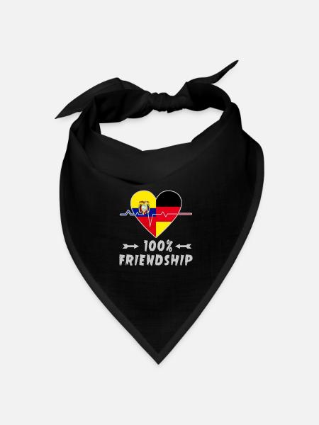 Ecuador und Deutschland 100% Freundschaft - Bandana Dreieckstuch - Schwarz
