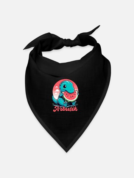 Süßer T-Rex Wassermelone Arbusik Geschenk - Bandana Dreieckstuch - Schwarz