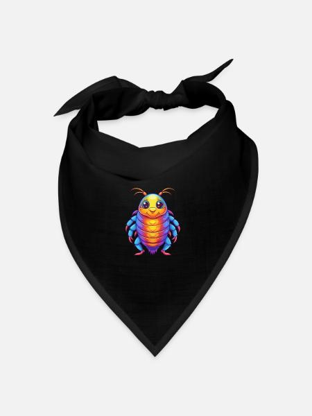 Seelaus buntes Kawaii Cartoon Meerestier - Bandana Dreieckstuch - Schwarz