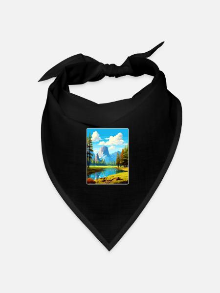 Yosemite Nationalpark Reiseposter Souvenir WPA - Bandana Dreieckstuch - Schwarz