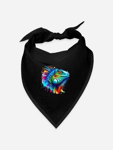 Leguan - Bandana Dreieckstuch - Schwarz
