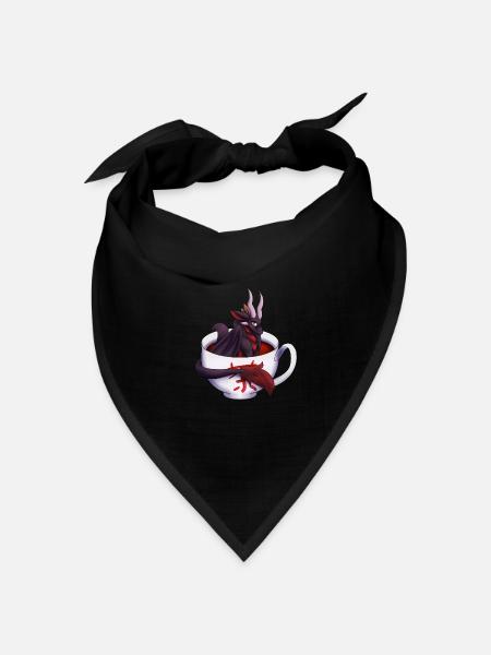 Schwarzer Tee Drache - Bandana Dreieckstuch - Schwarz