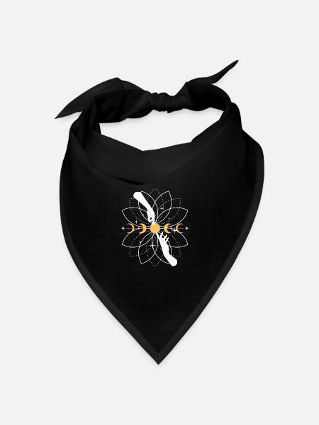 Himmlische Koi-Mandala - Bandana Dreieckstuch - Schwarz