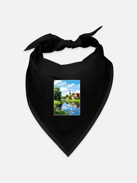 Spreewald Deutschland Reise Poster Souvenir Farbe WPA - Bandana Dreieckstuch - Schwarz