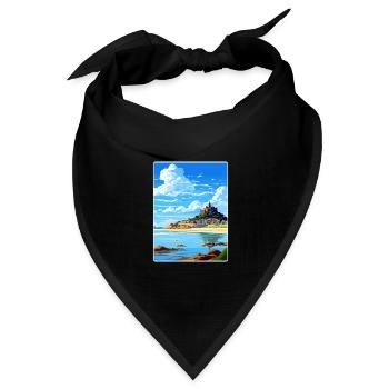 Marazion Cornwall England Reiseposter Souvenir - Bandana Dreieckstuch - Schwarz - Vorne