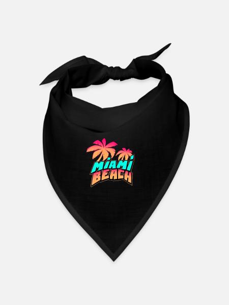 Miami Strand - Bandana Dreieckstuch - Schwarz