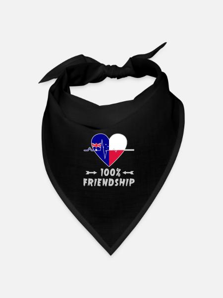 Australien und Polen 100% Freundschaft - Bandana Dreieckstuch - Schwarz