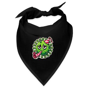 Trauriger Keim Party Aufkleber Design - Bandana Dreieckstuch - Schwarz - Vorne