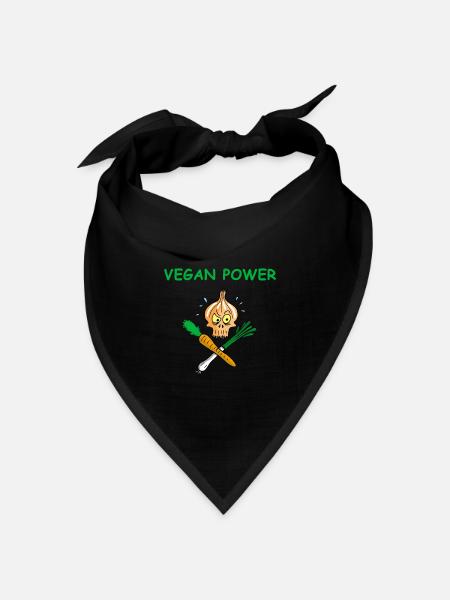 Die Kraft der Veganer - Bandana Dreieckstuch - Schwarz