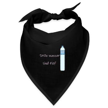 Stille Wasser sind tief Wortspiel lustig - Bandana Dreieckstuch - Schwarz - Vorne