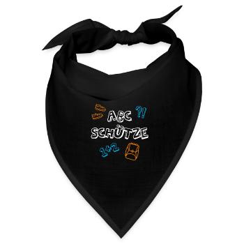 Abc-Schütze Schulanfänger Ranzen Schüler 1.Klasse - Bandana Dreieckstuch - Schwarz - Vorne