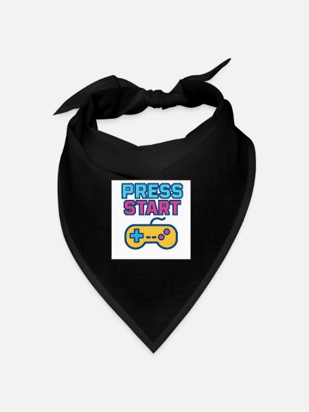 Press Start Gaming Grafik Vintage - Bandana Dreieckstuch - Schwarz