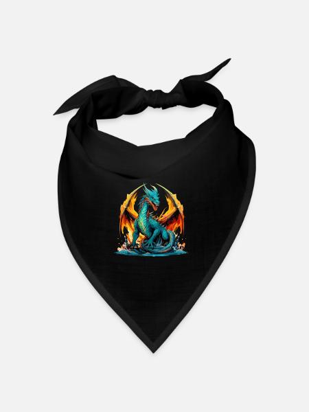 Drache Fantasie Magie Mystik Mythologie Kreatur - Bandana Dreieckstuch - Schwarz