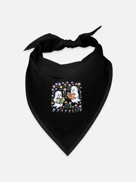 Gruselige Geister Lesebücher Besties Bookish - Bandana Dreieckstuch - Schwarz