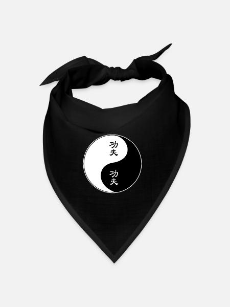 Yin Yang Kung Fu Symbol Design - Bandana Dreieckstuch - Schwarz