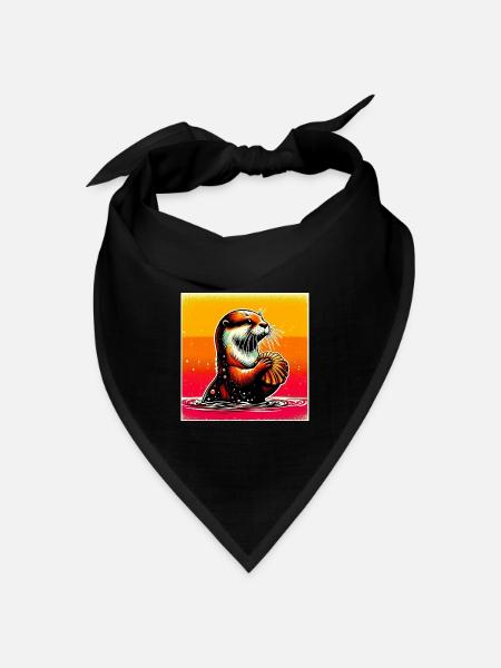 Otter - Bandana Dreieckstuch - Schwarz
