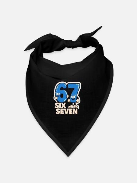 67 Six Seven 6 7 - Lustiges italienisches - Bandana Dreieckstuch - Schwarz